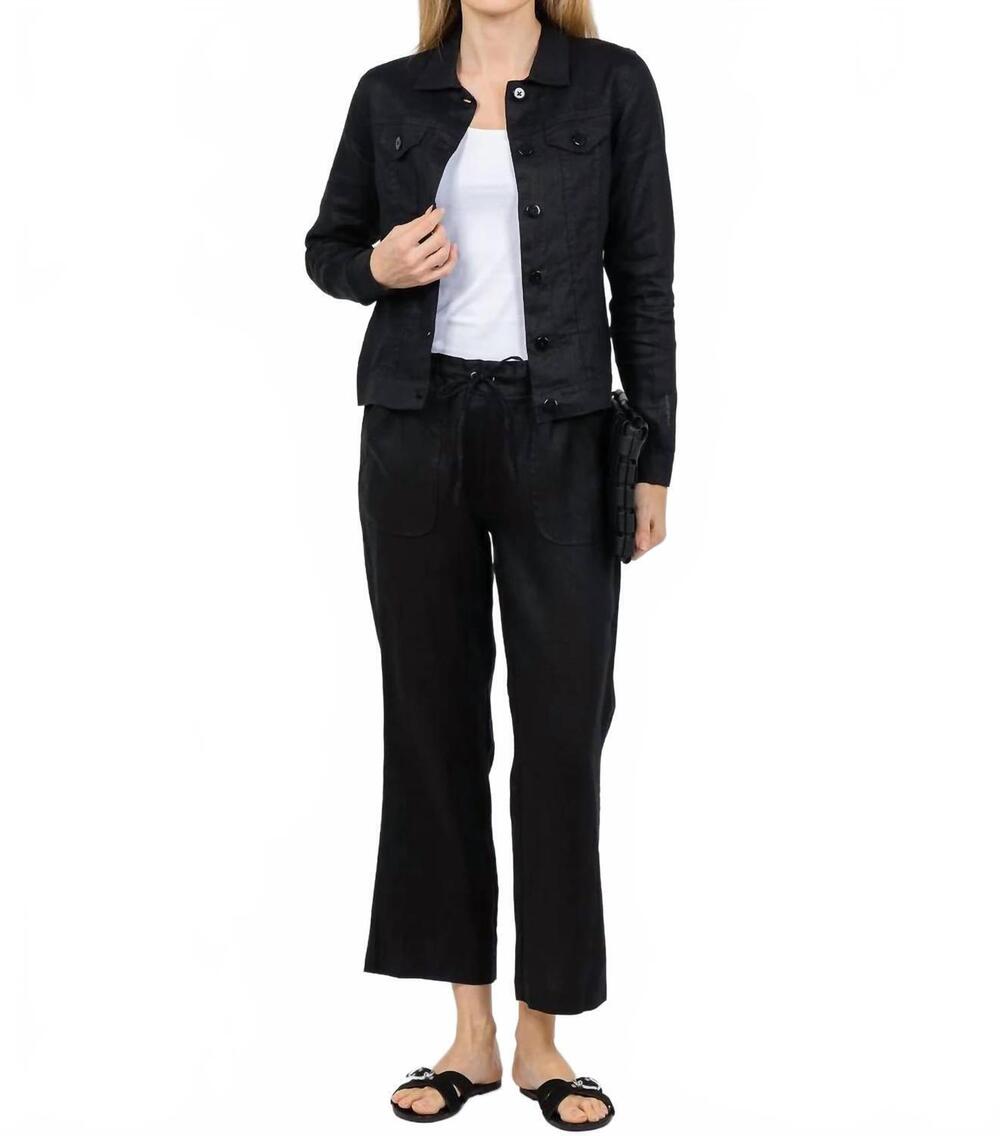 NEW PURE AMICI lumila linen jacket in black